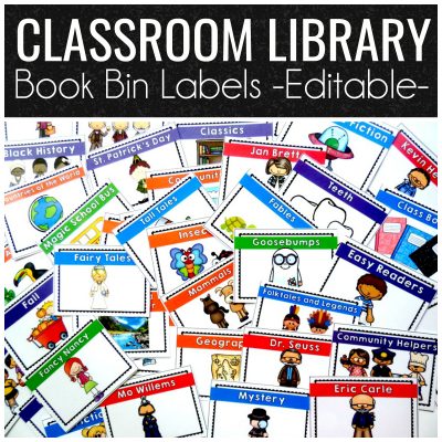 Classroom Library book bin labels