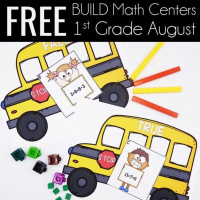 FREE BUILD Math Centers for First and Second Grade