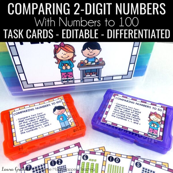 Comparing two numbers task cards