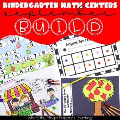 September Math Centers for Kindergarten