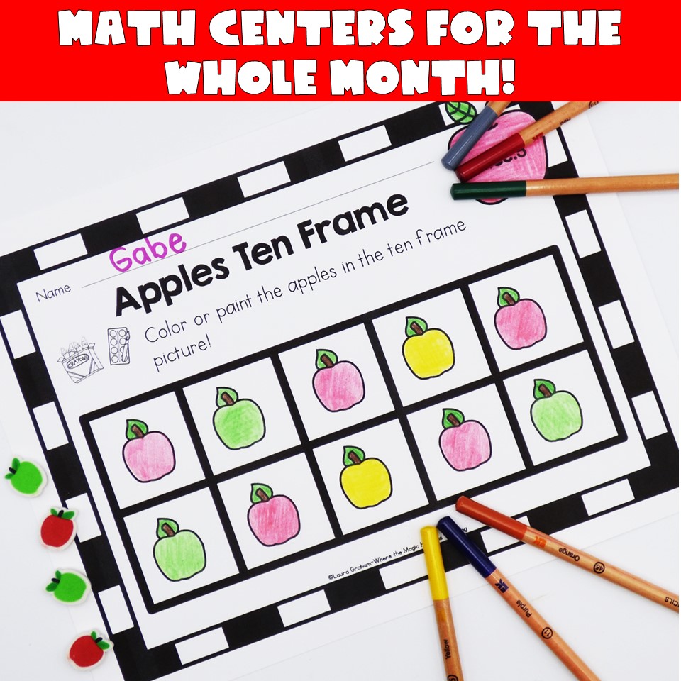 September math centers for Kindergarten